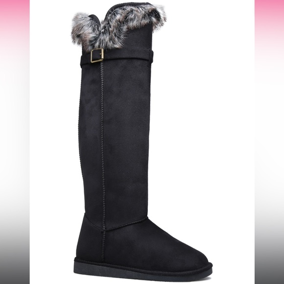 Knee High Fuzzie Flat Boot - Picture 4 of 5